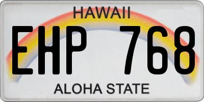 HI license plate EHP768