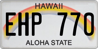 HI license plate EHP770