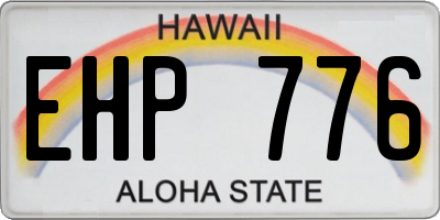 HI license plate EHP776