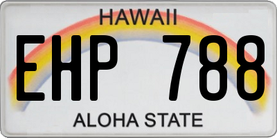 HI license plate EHP788