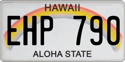 HI license plate EHP790