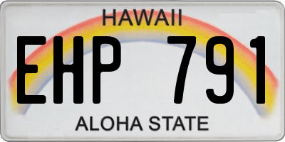 HI license plate EHP791