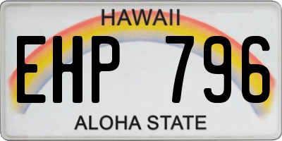 HI license plate EHP796