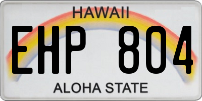 HI license plate EHP804