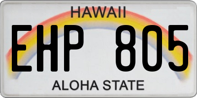 HI license plate EHP805