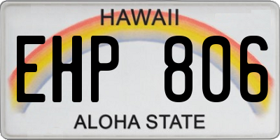 HI license plate EHP806