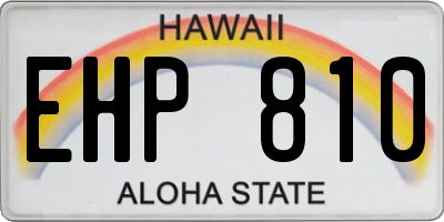 HI license plate EHP810