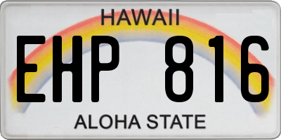 HI license plate EHP816
