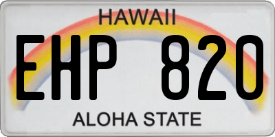 HI license plate EHP820