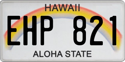 HI license plate EHP821