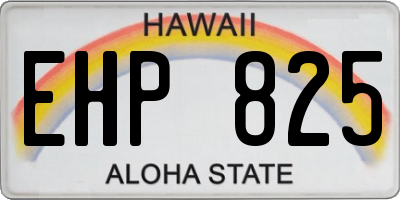 HI license plate EHP825