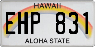 HI license plate EHP831