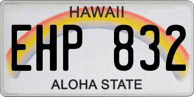 HI license plate EHP832