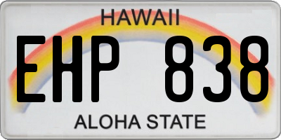 HI license plate EHP838