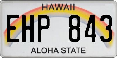 HI license plate EHP843