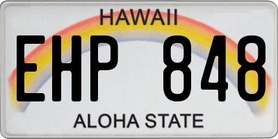 HI license plate EHP848