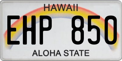 HI license plate EHP850