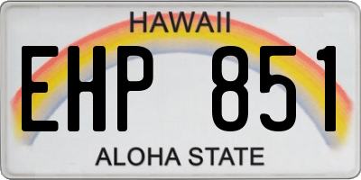HI license plate EHP851