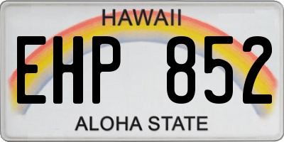 HI license plate EHP852