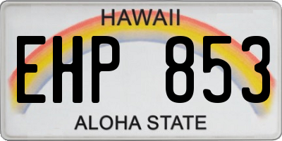 HI license plate EHP853