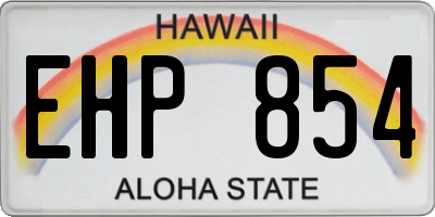 HI license plate EHP854