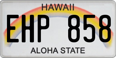 HI license plate EHP858