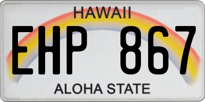 HI license plate EHP867