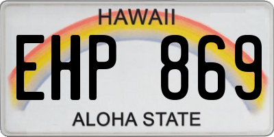 HI license plate EHP869