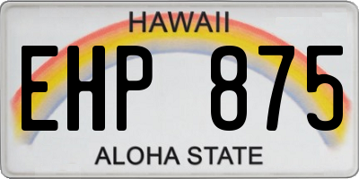 HI license plate EHP875