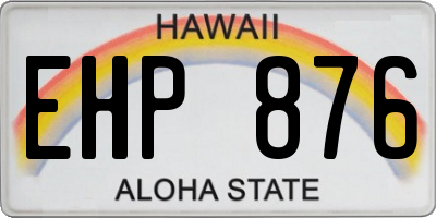 HI license plate EHP876