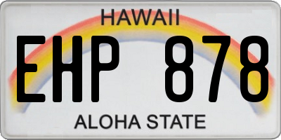 HI license plate EHP878