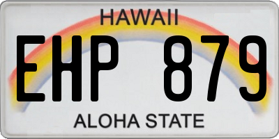 HI license plate EHP879