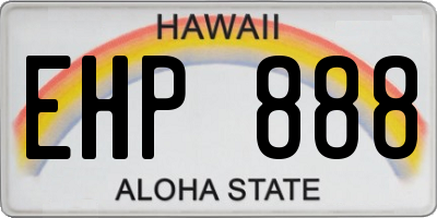 HI license plate EHP888