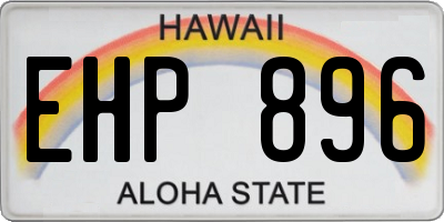 HI license plate EHP896