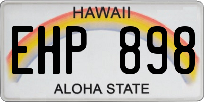HI license plate EHP898