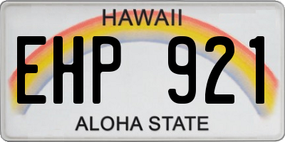 HI license plate EHP921