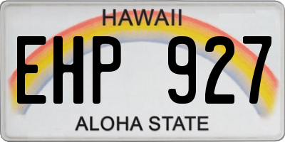 HI license plate EHP927