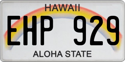 HI license plate EHP929