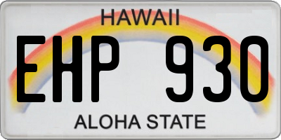 HI license plate EHP930