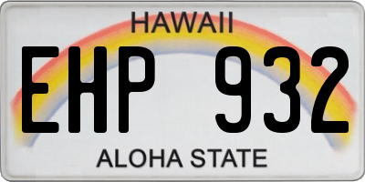 HI license plate EHP932