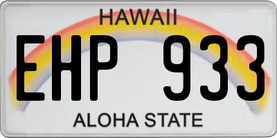 HI license plate EHP933