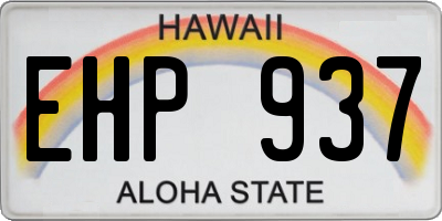HI license plate EHP937