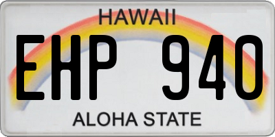 HI license plate EHP940