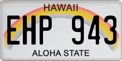 HI license plate EHP943