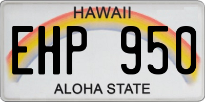 HI license plate EHP950