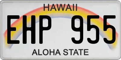 HI license plate EHP955