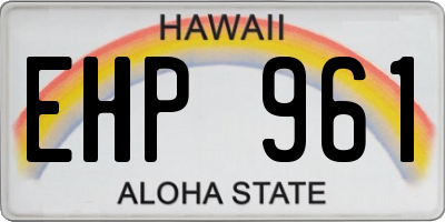 HI license plate EHP961