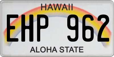 HI license plate EHP962