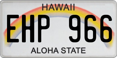 HI license plate EHP966