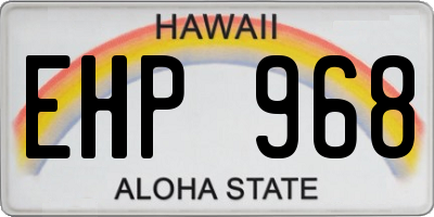 HI license plate EHP968